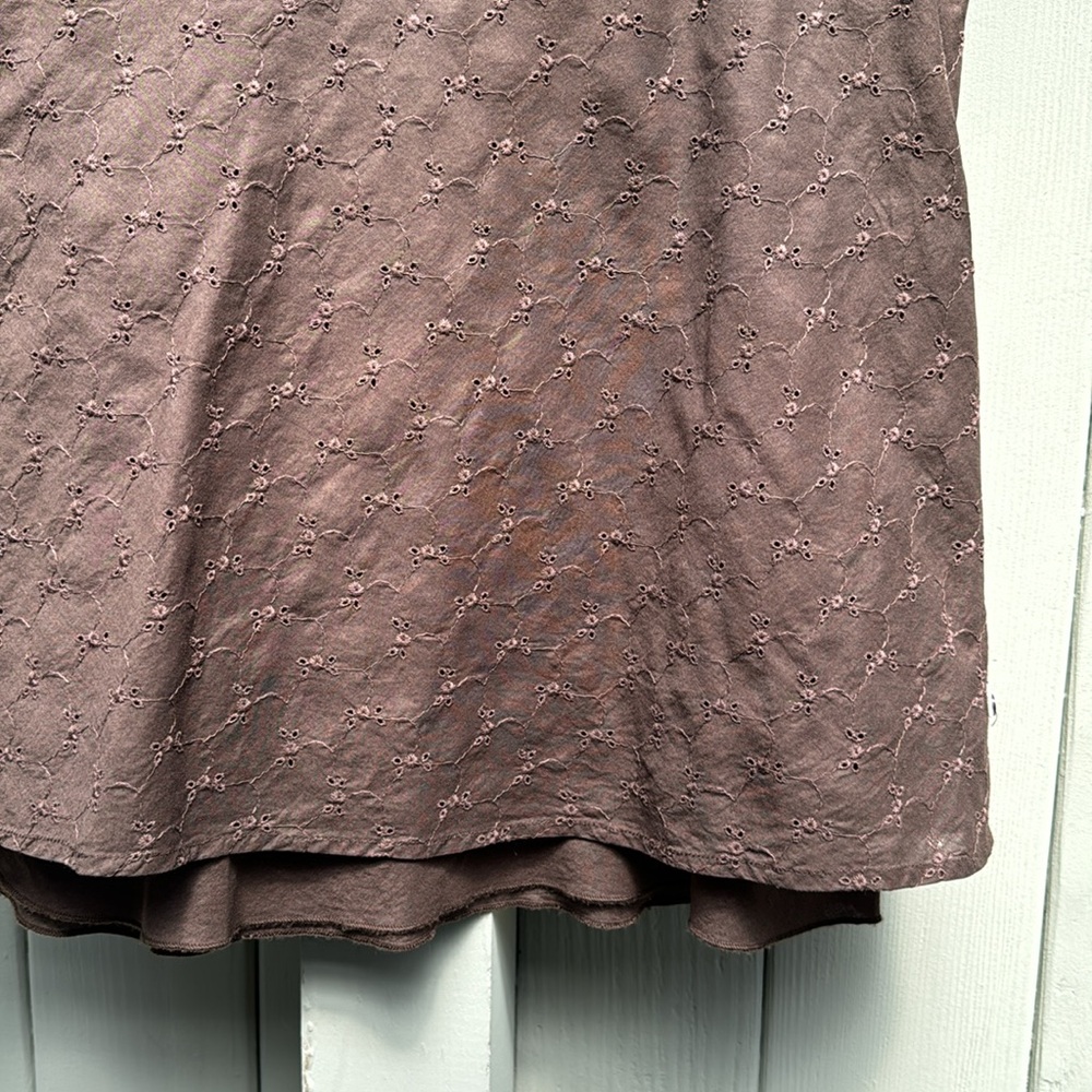 Lole brown eyelet lined skirt W8 - Picture 2 of 8